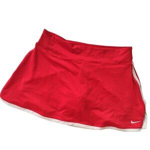 Nike Womens Red Tennis Skirt L NEW Golf Built-In Shorts Athletic Dri Fit Skort